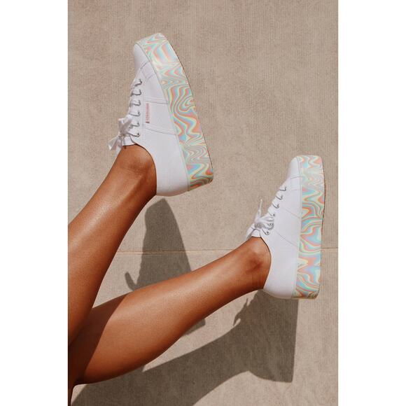 Superga Shoes - Superga 2790 Rainbow Stripe Platform Sneaker US 10.5